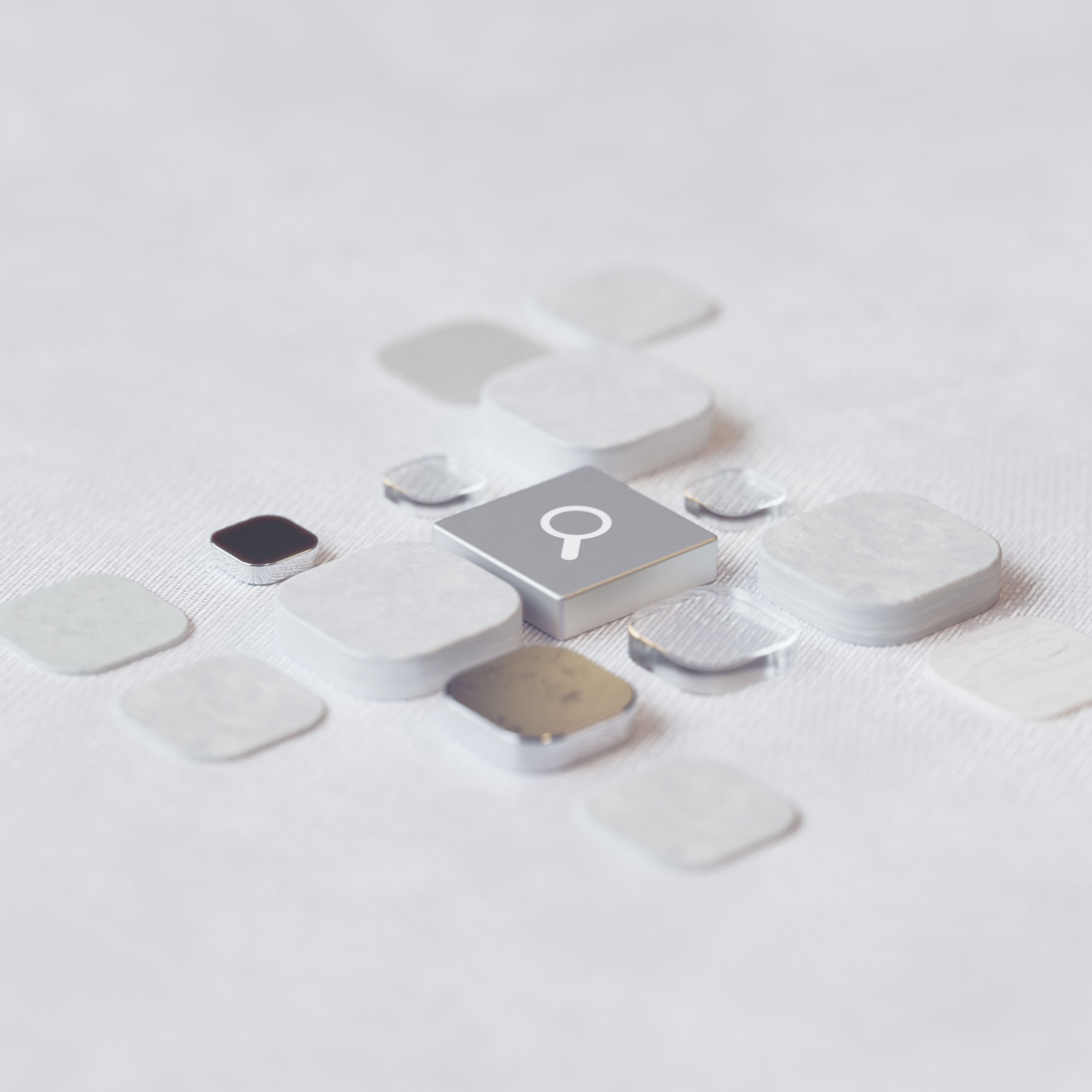 Geometric abstract representation of AI technology with digital elements.